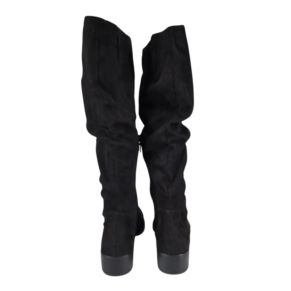 Charles by Charles David Knee High Boot sz 6M Women Guru Slouch Black Faux Suede